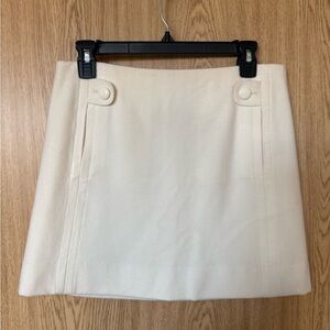 J.Crew Ivory 100% Wool Picket Elegant Mini Skirt